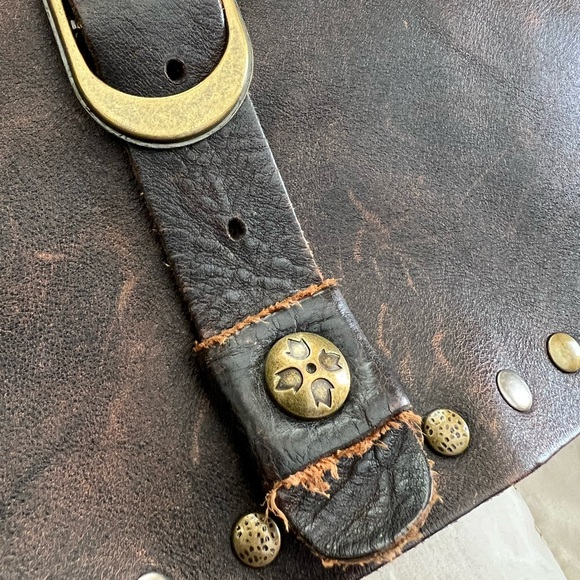 Patricia Nash Mantova Studded Rustic Saddle Crossbody Shoulder Bag - Picture 6 of 10